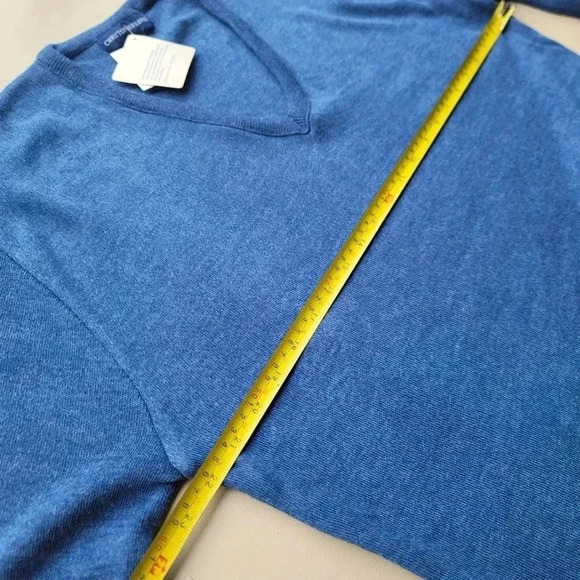 NWT VTG Christopher Hayes Sweater Mens Blue Denim Heather Pullover V Neck Sz M - Picture 3 of 10